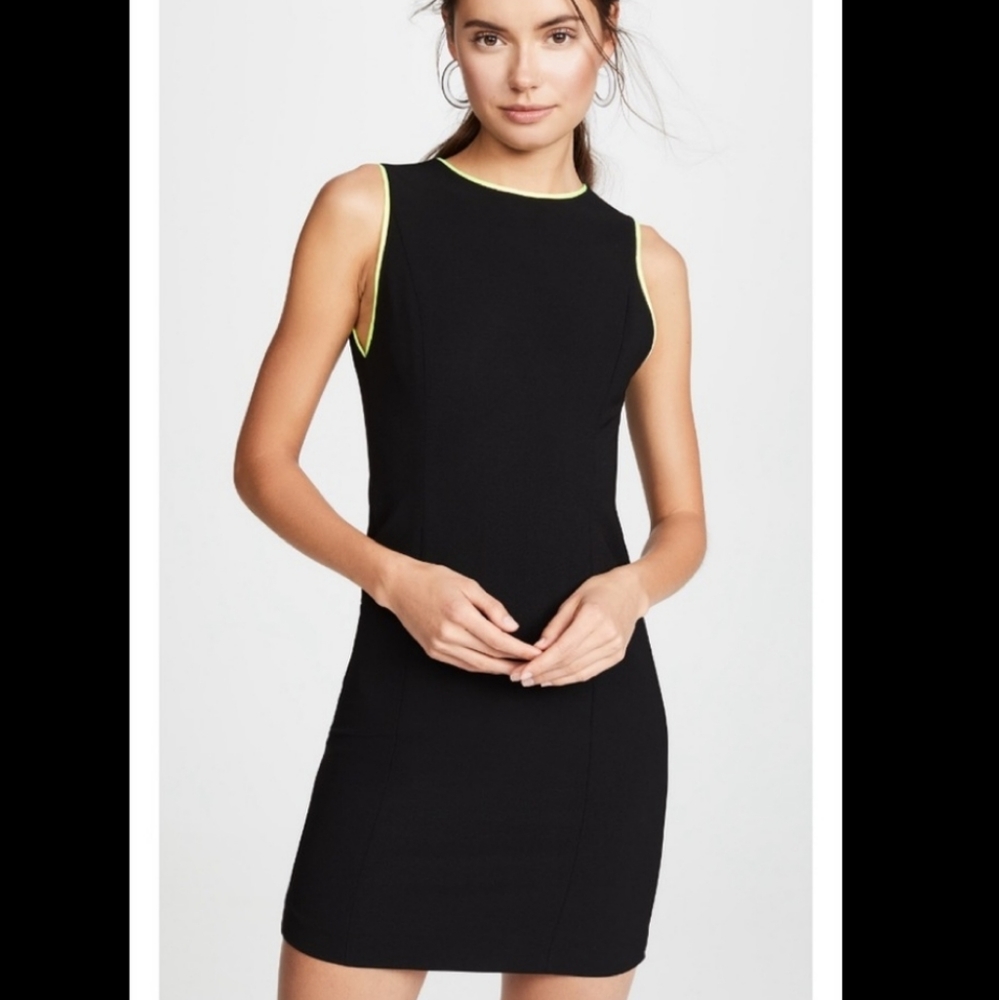 Alice + Olivia Colin Neon Trim Sleeveless Dress